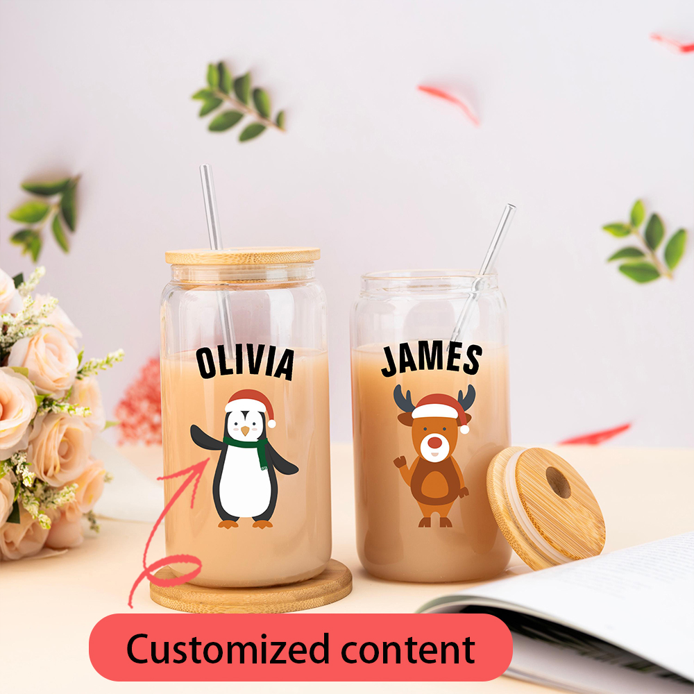 Coffee Equipment Gift - Рождественская персонализированная стеклянная бутылка для напитков: