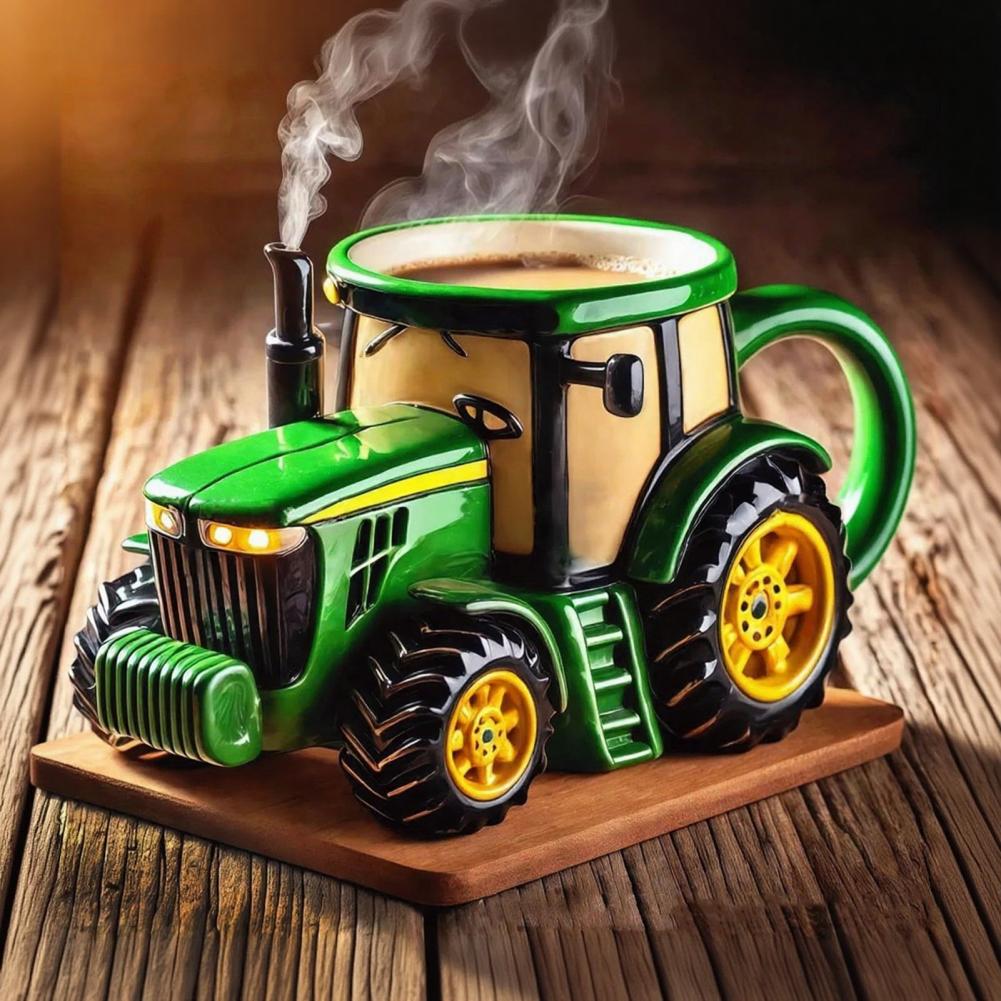 Coffee Equipment Gift - Кофейная кружка с трактором ручной работы,