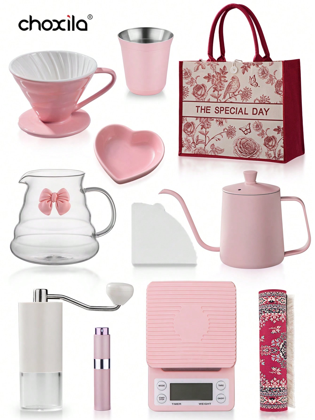 1 комплект розового кофейного  – обзор и цена Coffee Equipment Kit